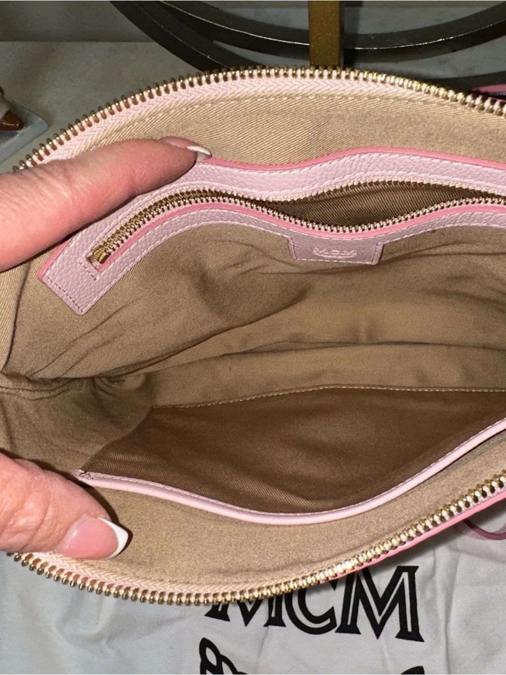 MCM Pink Logo-Print Crossbody Bag - Picture 7 of 13